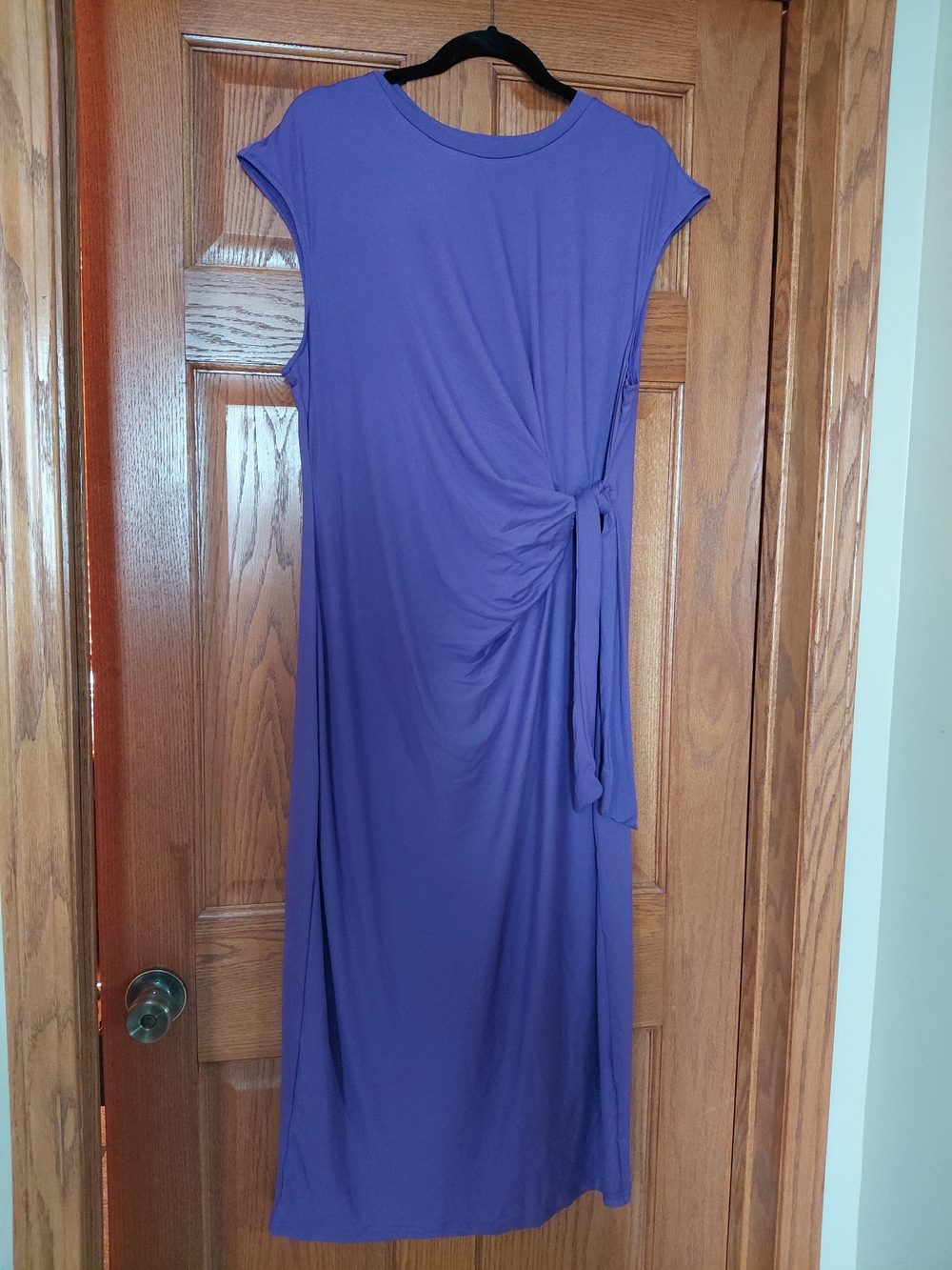 NEW Purple Side-Tie Midi Dress
